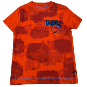 NWOT  DESIGUAL Men's Orange Graphic T-Shirt